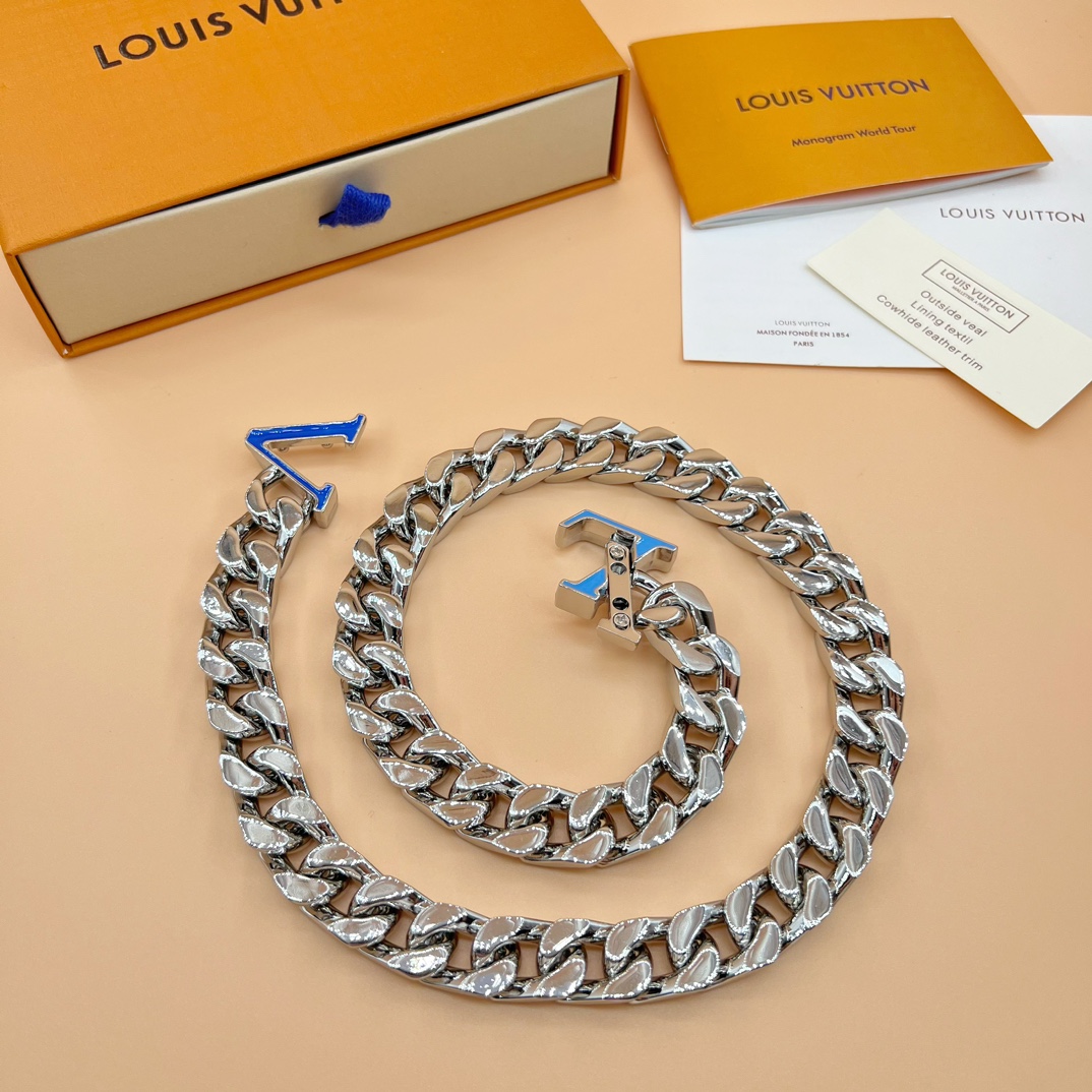 Louis Vuitton LV 项链 蓝色大logo
