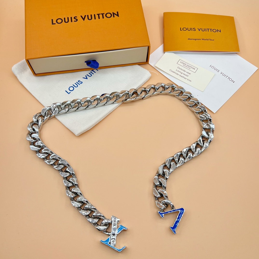 Louis Vuitton LV 项链 蓝色大logo