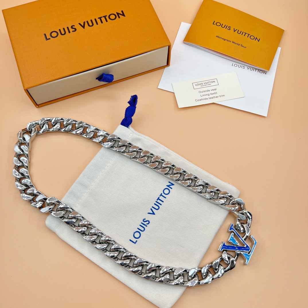 Louis Vuitton LV 项链 蓝色大logo