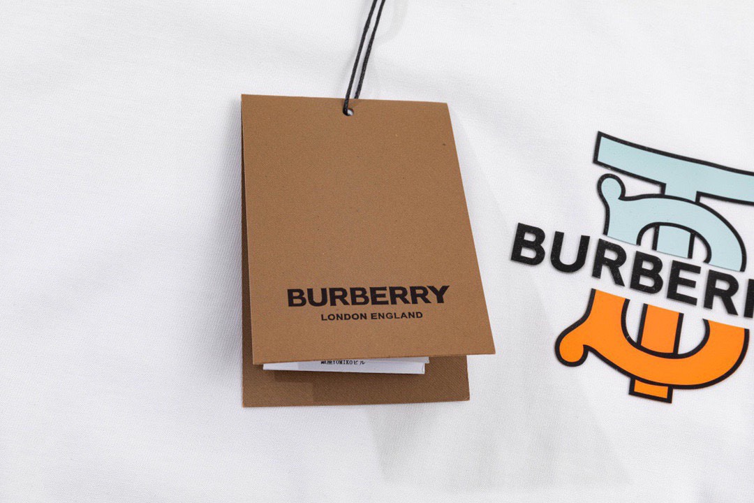 160 巴宝莉/Burberry 夏季新款 彩色字母logo压胶圆领短袖