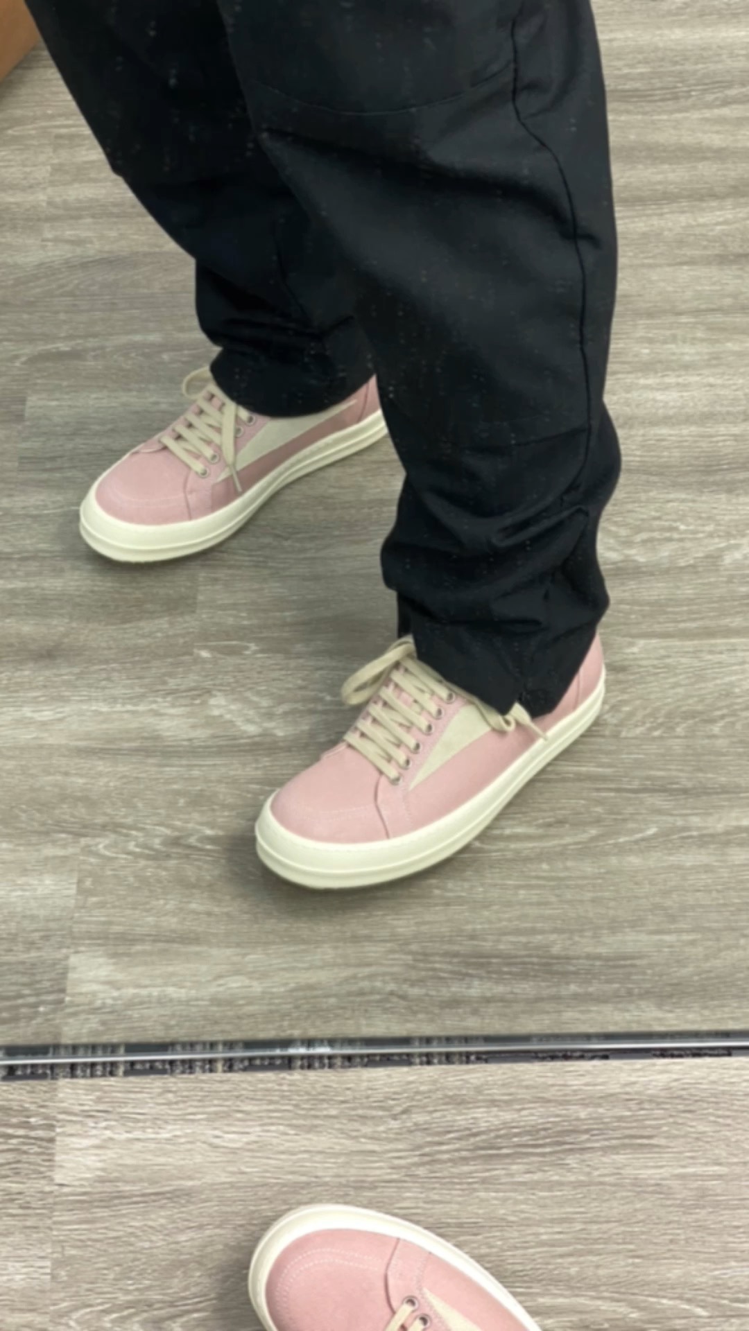 Rick Owens DRKSHDW Pink Canvas Low-Top Sneakers with Triangle Logo