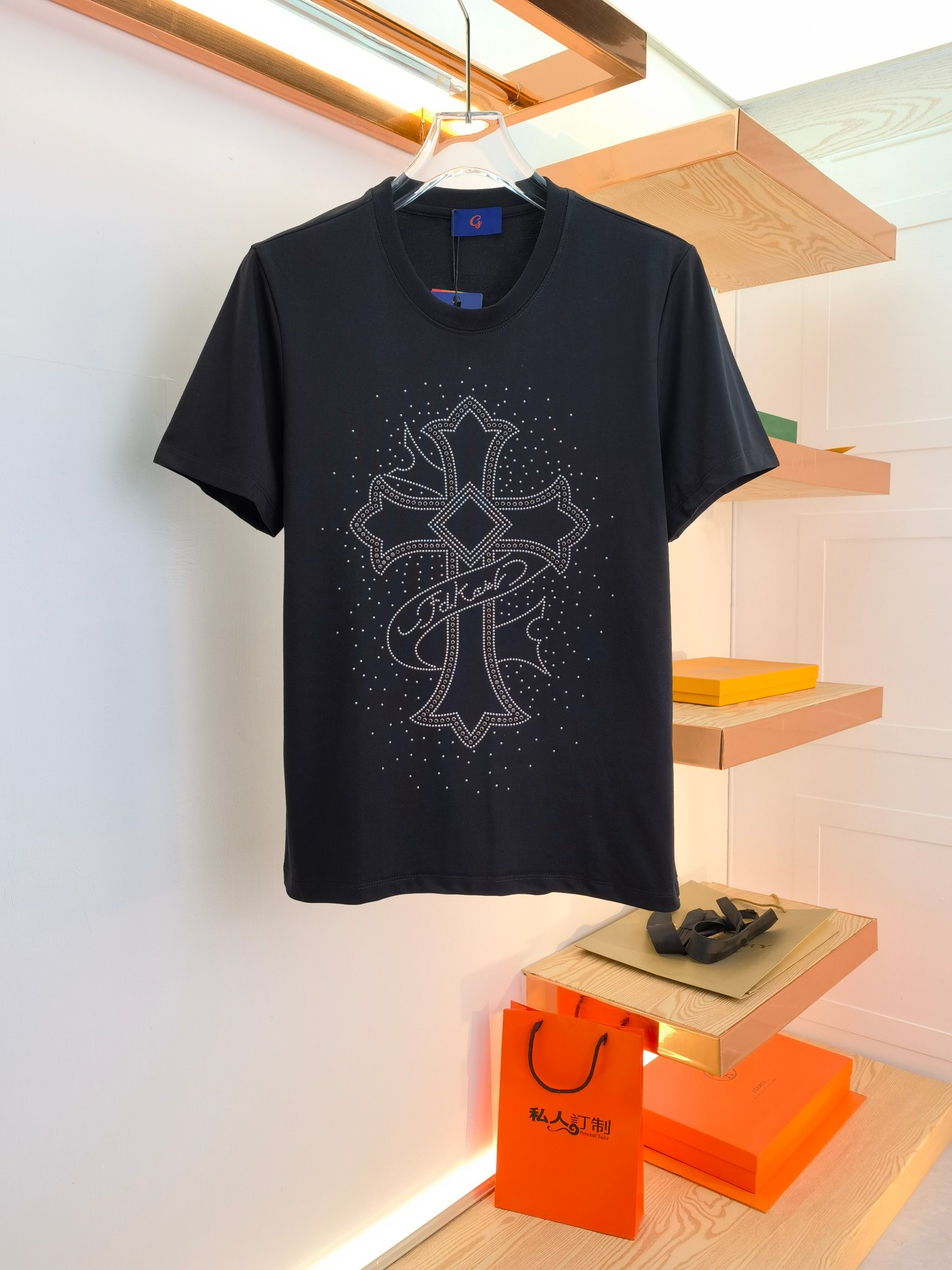 Chrome Hearts Kleding T-Shirt Afdrukken Katoen Lente/Zomercollectie Fashion Korte mouw