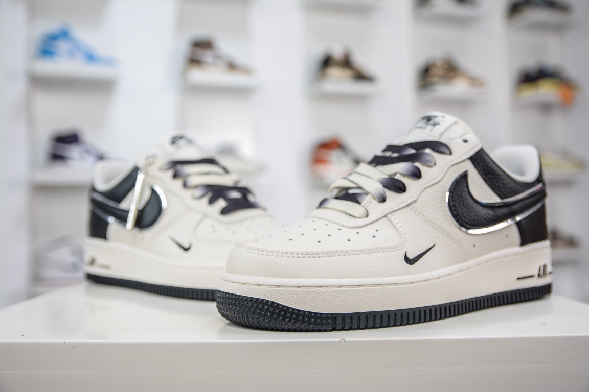 Air Force 1'07 Low Beige Black TS Small Hook Original Last Original Cardboard IO5636-333