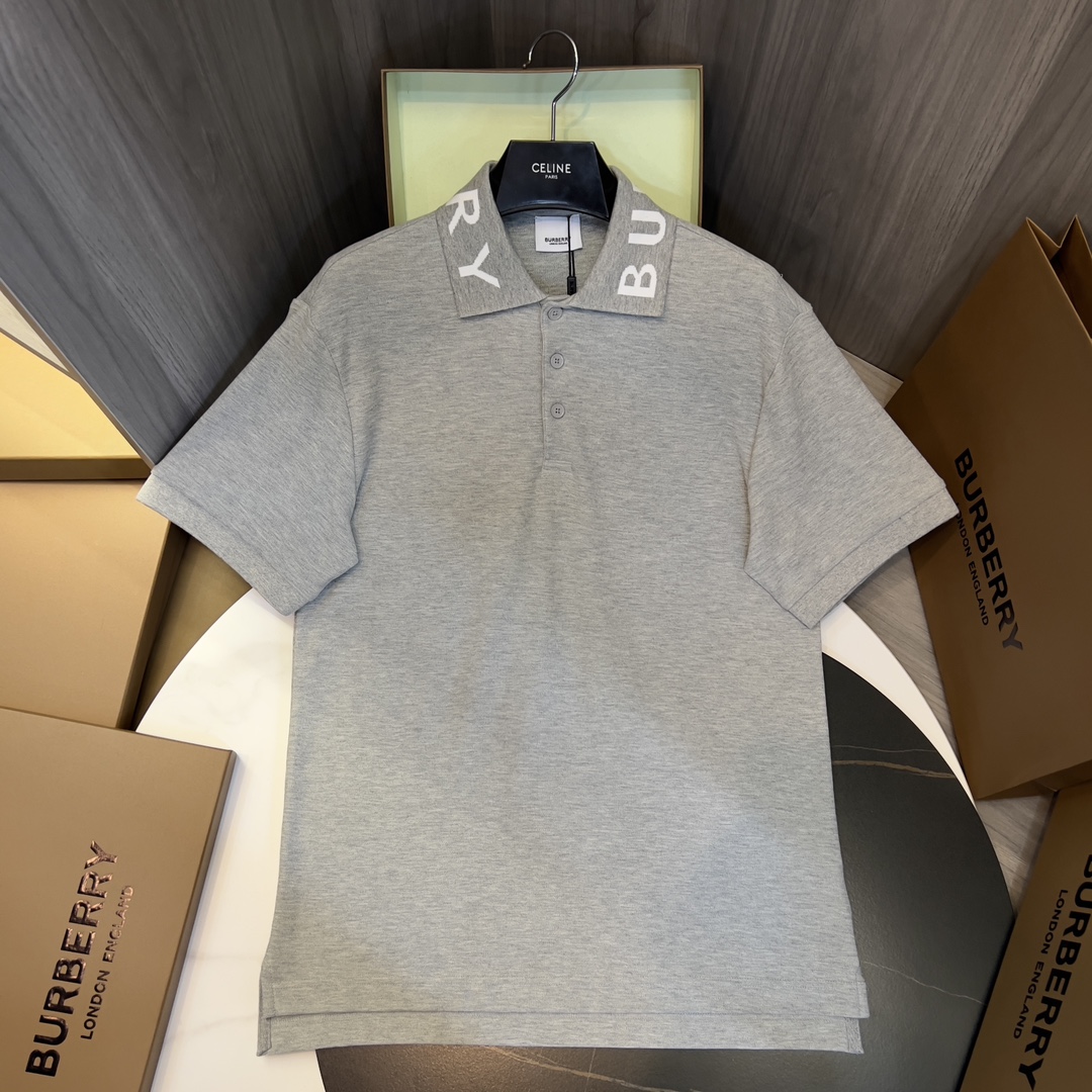 Burberry Clothing Polo T-Shirt Men Cotton Fashion Short Sleeve