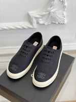 Chanel Skateboard Shoes Canvas Shoes Best Quality Fake
 Black White Splicing Canvas Spring/Summer Collection Vintage