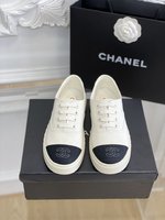 Best Like
 Chanel Store
 Skateboard Shoes Canvas Shoes Black White Splicing Canvas Spring/Summer Collection Vintage