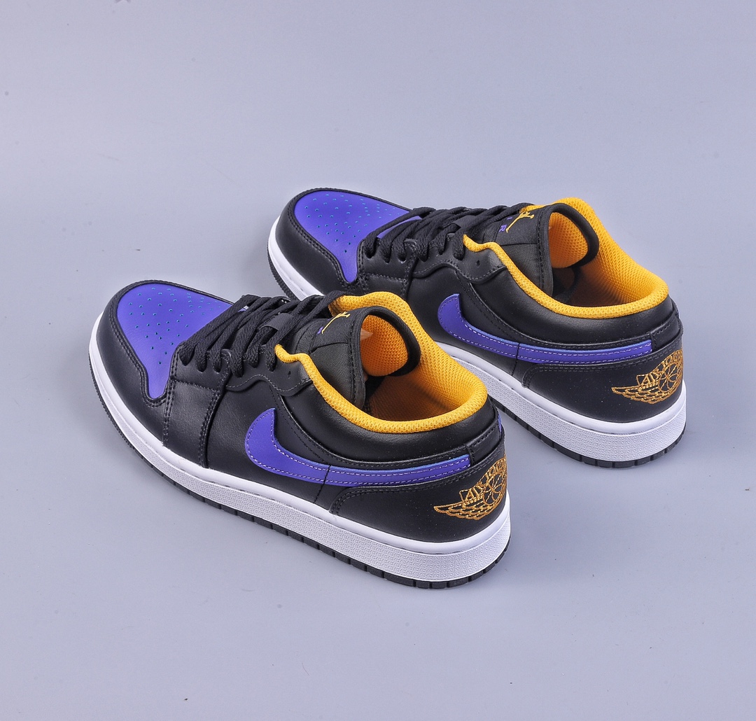 DT Air Jordan 1 Low black purple yellow toe AJ1 Joe 1 low-top casual sneakers 553558-075