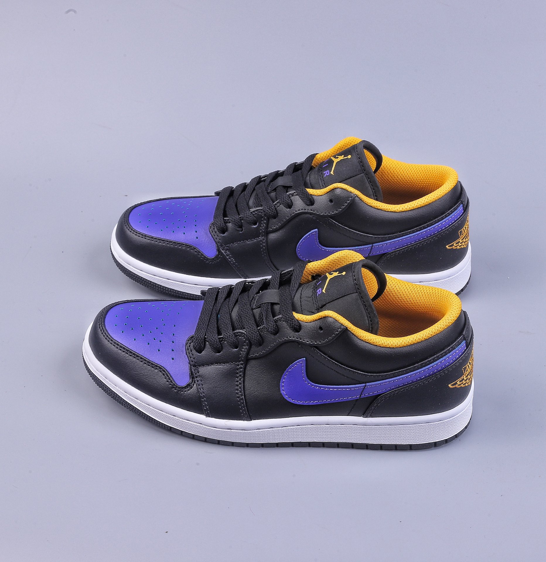 DT Air Jordan 1 Low black purple yellow toe AJ1 Joe 1 low-top casual sneakers 553558-075