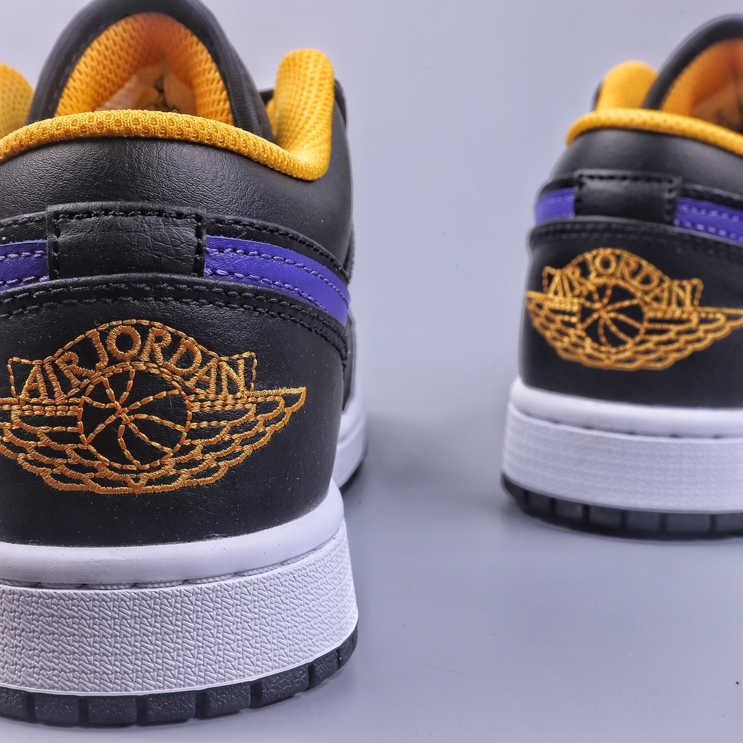 DT Air Jordan 1 Low black purple yellow toe AJ1 Joe 1 low-top casual sneakers 553558-075