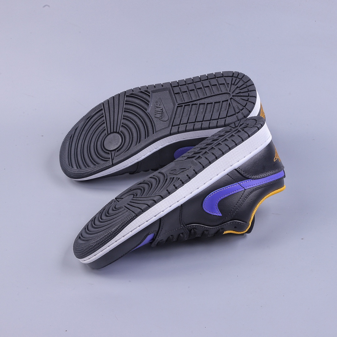 DT Air Jordan 1 Low black purple yellow toe AJ1 Joe 1 low-top casual sneakers 553558-075