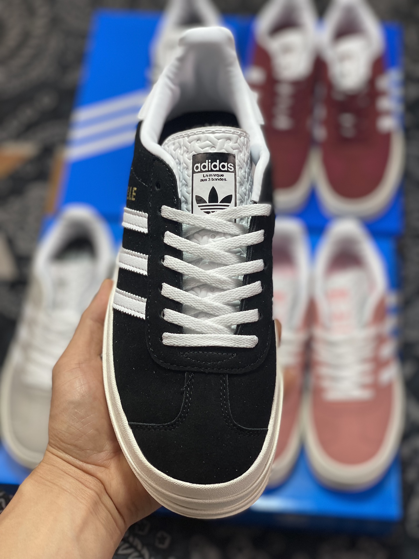 Adidas Originals Gazelle Bold W Antelope Platform Series Retro Sneakers ”Black and White” HQ6912