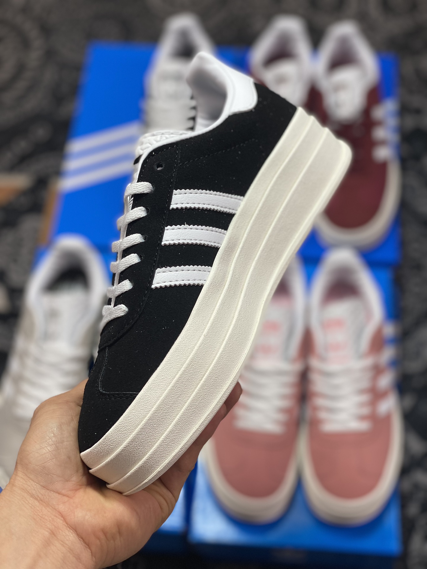 Adidas Originals Gazelle Bold W Antelope Platform Series Retro Sneakers ”Black and White” HQ6912