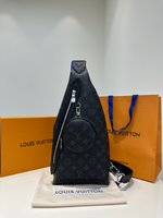 Outlet 1:1 Replica
 Louis Vuitton Belt Bags & Fanny Packs Crossbody & Shoulder Bags Top Quality
 Black Men Taiga Calfskin Canvas Cowhide Fabric Vintage m30936