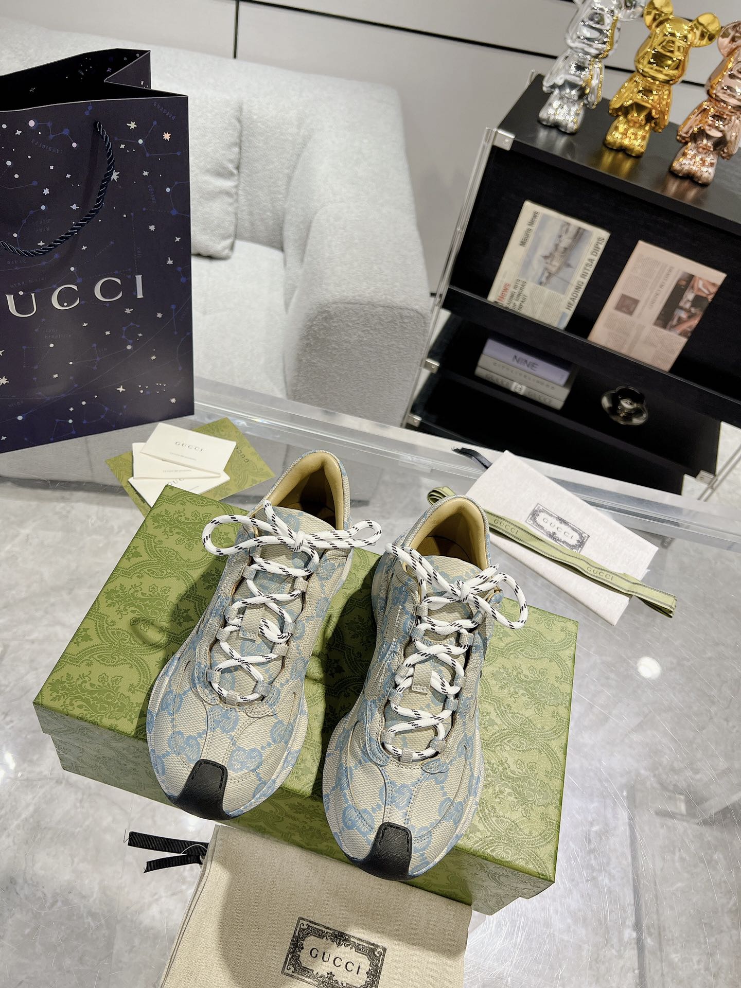 Gucci Buty sportowe Unisex Prawdziwa skóra Spodnie dresowe