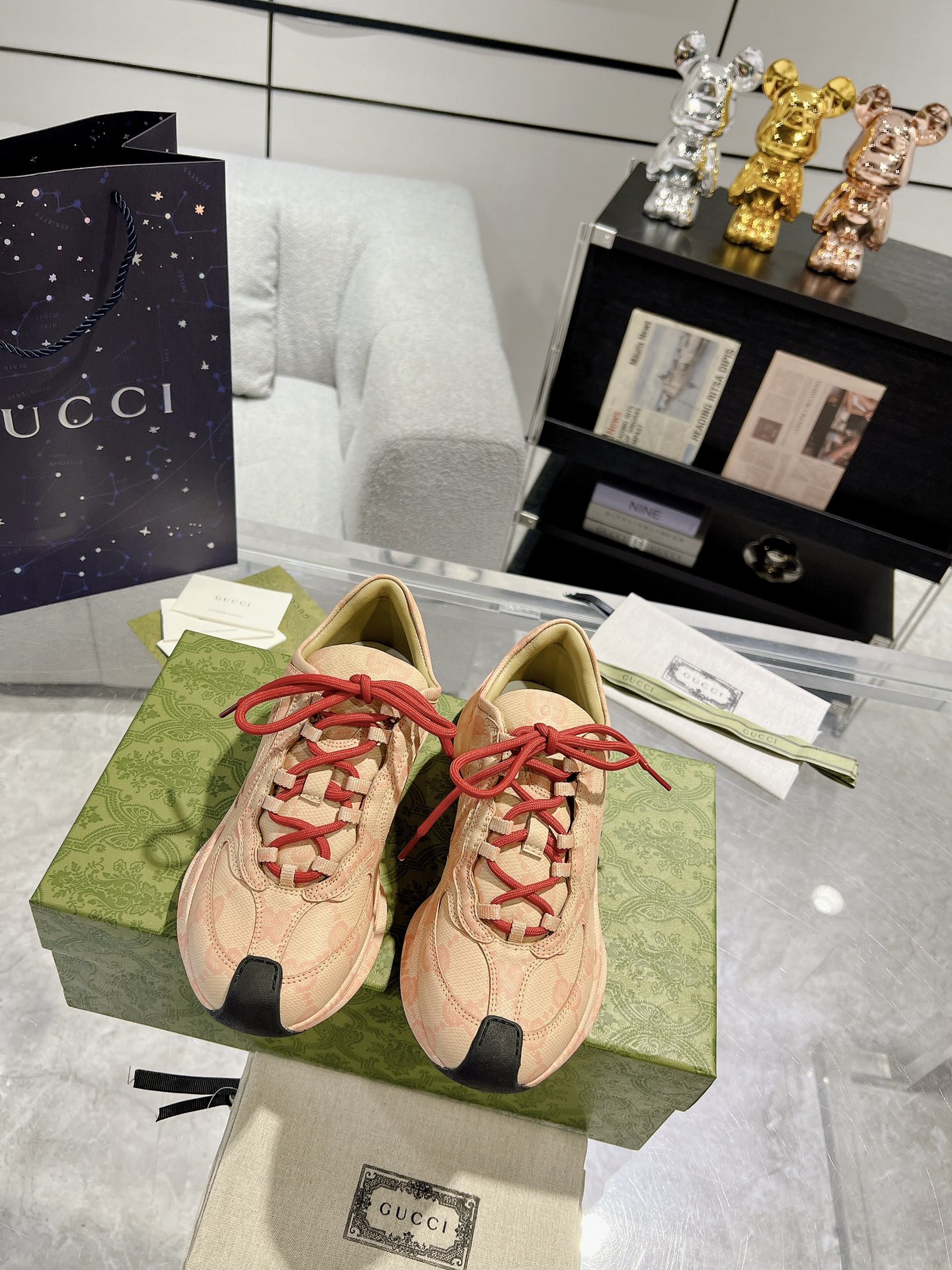 Gucci Buty sportowe Unisex Prawdziwa skóra Spodnie dresowe