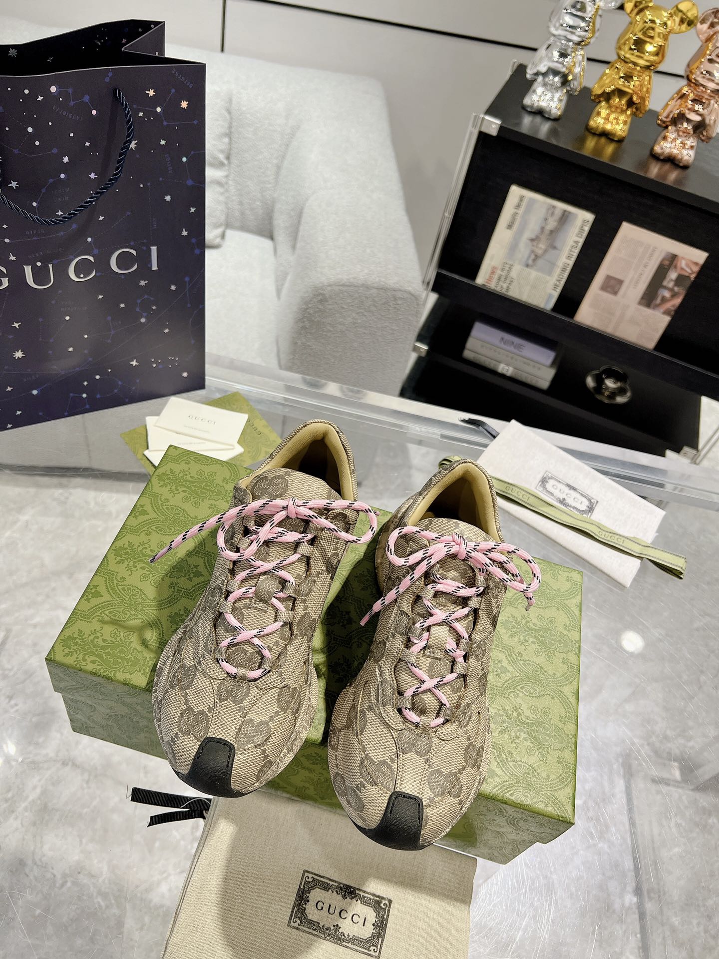 Gucci Buty sportowe Unisex Prawdziwa skóra Spodnie dresowe