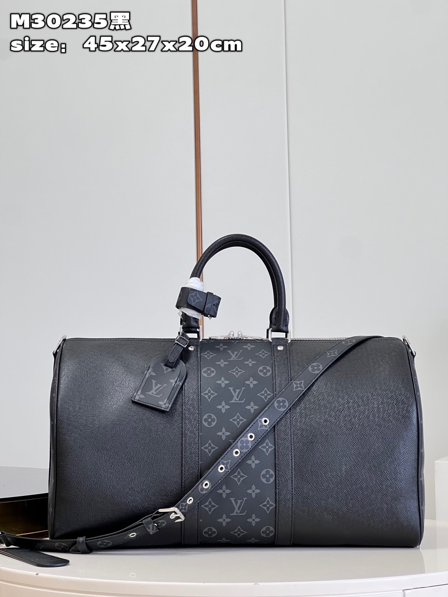 Louis Vuitton LV Keepall Travel Bags Black Taiga Fashion Casual M30235