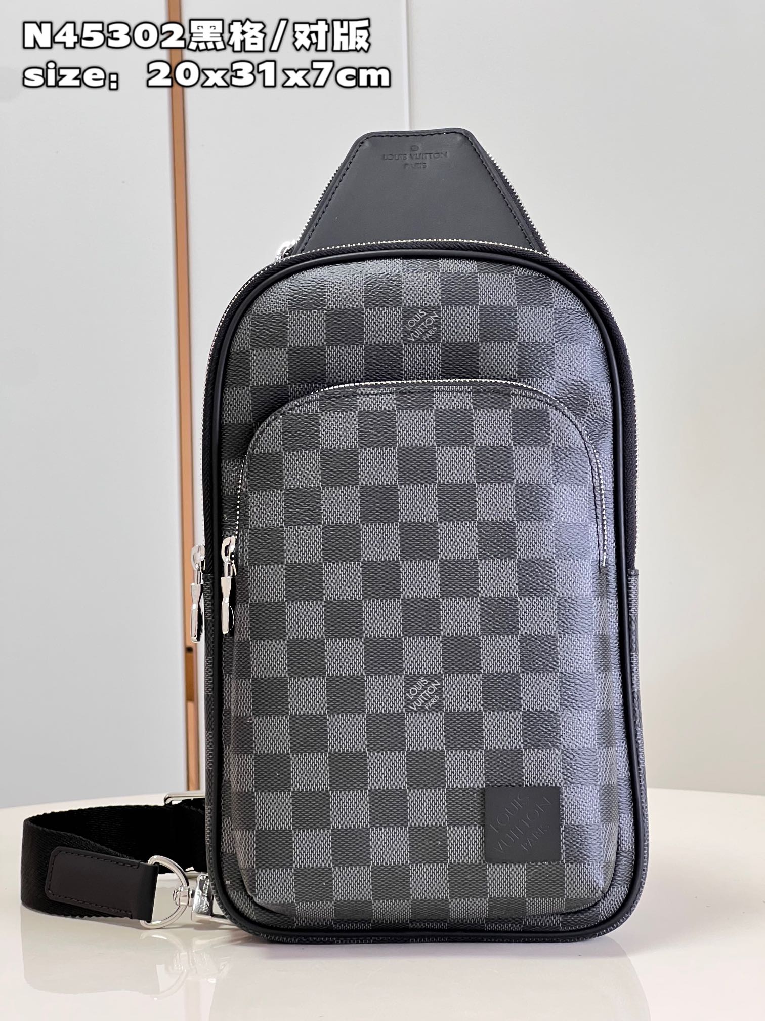 Louis Vuitton LV Avenue Knockoff
 Crossbody & Shoulder Bags Outlet Sale Store
 Black Grid Damier Graphite Canvas N45302