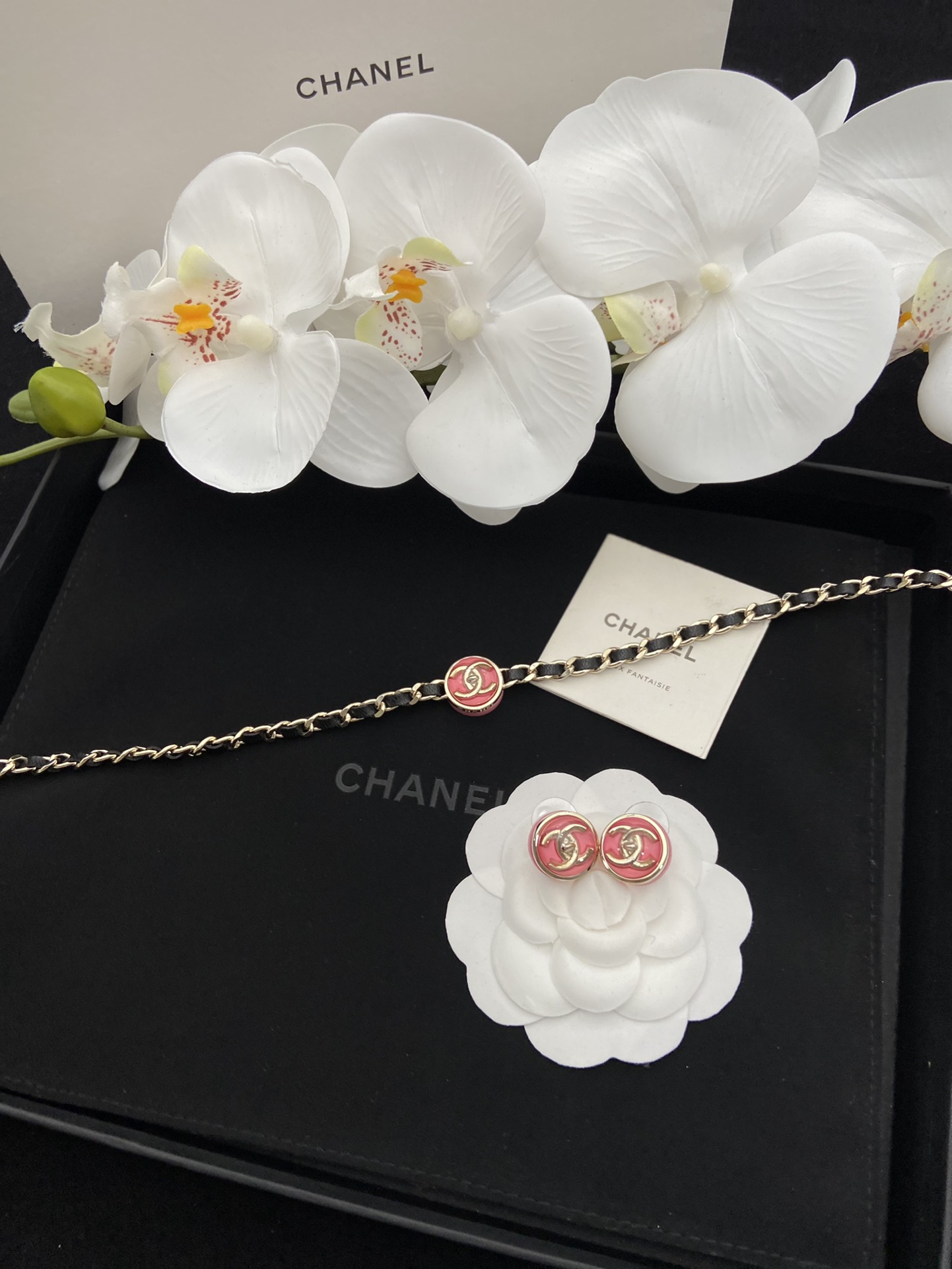 Comprar la réplica de alta calidad
 Chanel Joyas Pendiente Personalización Tejido Resina