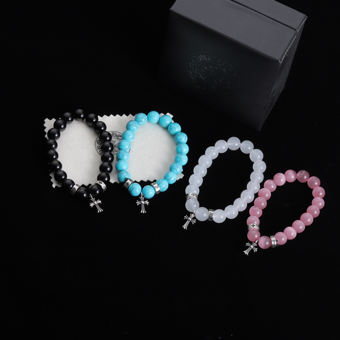 NO:103837,Chrome Hearts Croheart bracelet Material black artificial black agate Blue synthetic resin White 3A white jade Pink Pink cat eyes, Croheart bracelet, chrome hearts, chrome hearts, bracelet19860909Chrome Hearts 克罗心手链 材质黑色人工黑玛瑙 蓝色合成树脂 白色3A白玉 粉色 粉猫眼,克罗心手链,chrome hearts,chrome hearts,bracelet,Jewelry