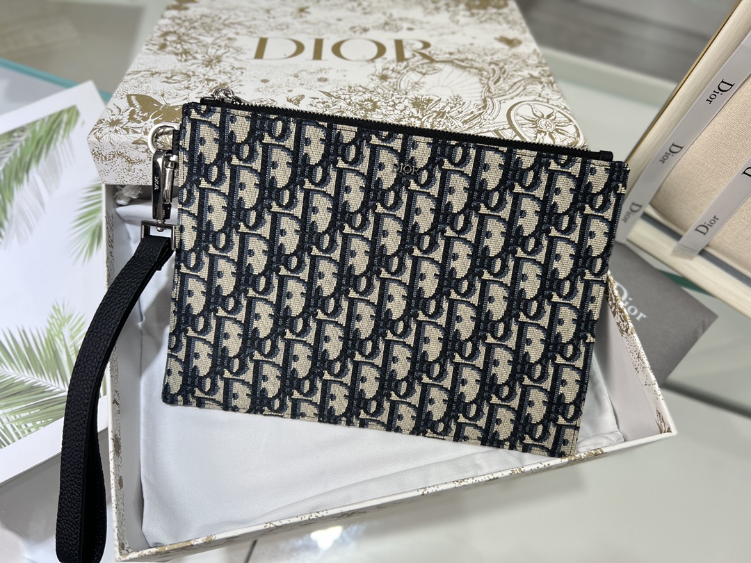 Dior мужская сумка-клатч с монограммой, синяя