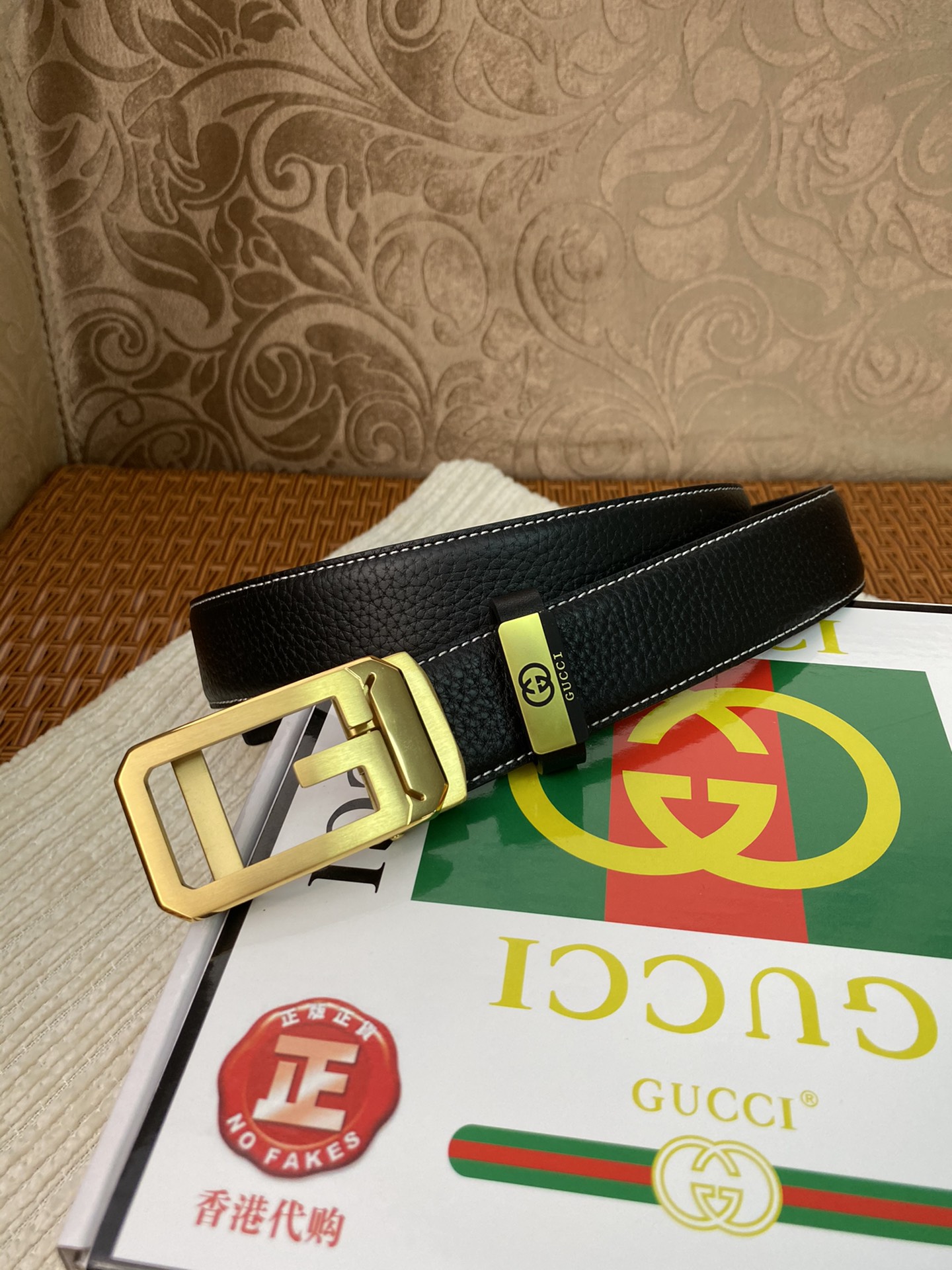 Gucci Belt, 100% Leather Belt with Golden Buckle, Designer Belt for Men 2 i1682004554 8088 0