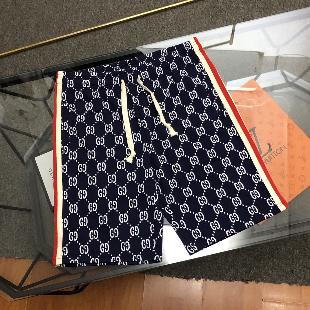 P100 Gucci 2026 nuevo estilo, pantalones cortos con logo bordado y jacquard GG, corte holgado, ⚠tejido original⚠versión…