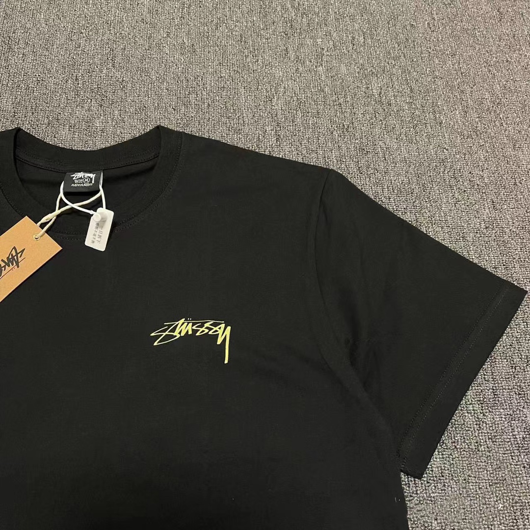 Stussy Couple T-shirts: American Fashion in Cotton, Black and White Options. Sizes S-XL. - 图片 8