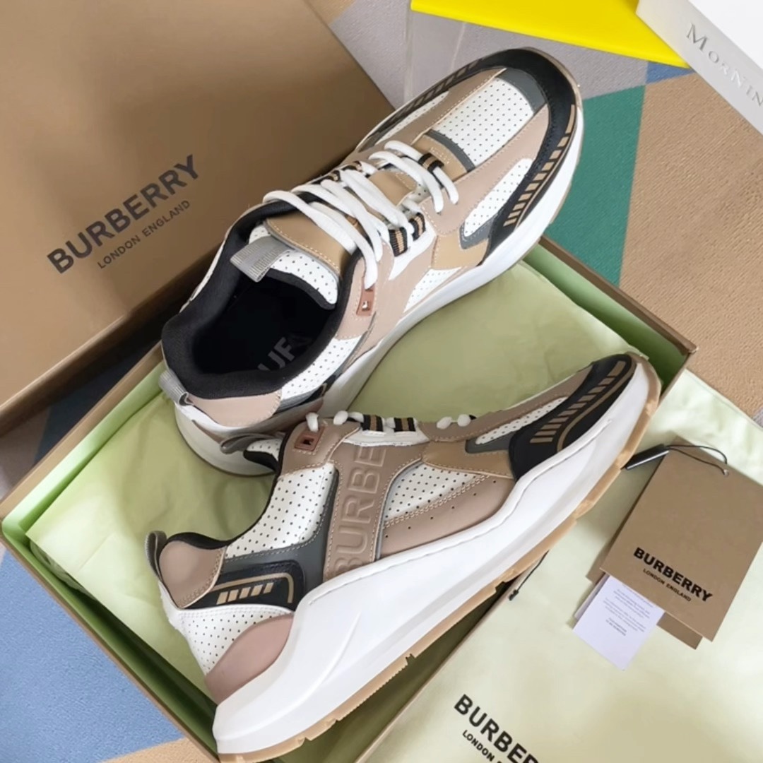 Burberry Zapatos Zapatillas deportivas Hombres Chamois Cuero de vaca Caucho Casual