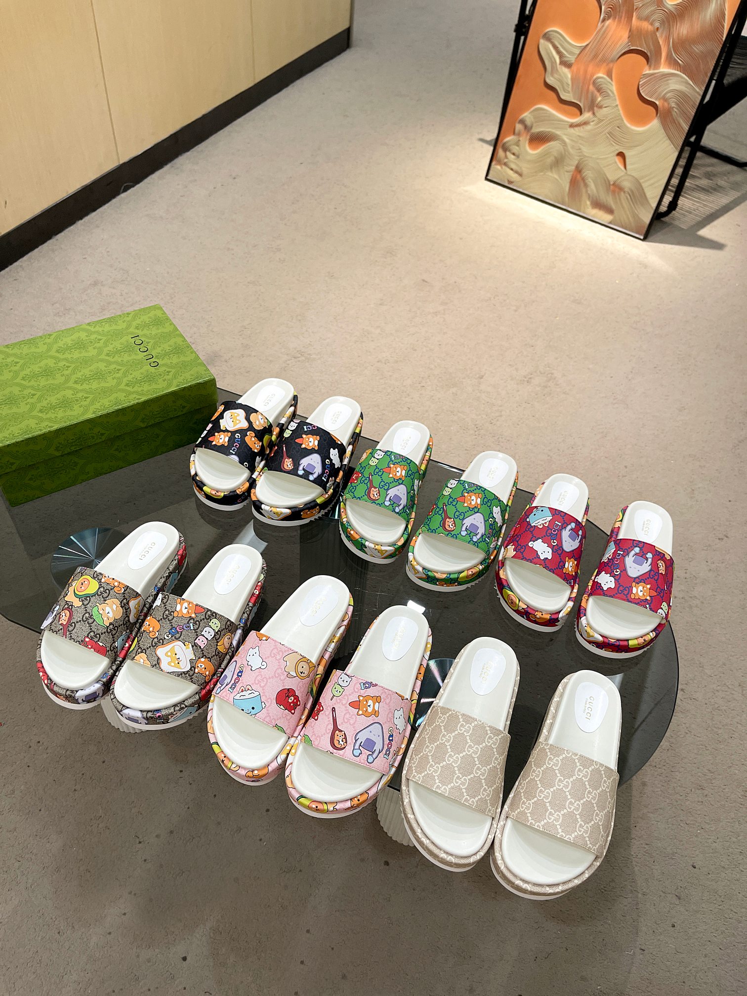 Gucci Limited Edition Platform Slides with Whimsical Print 10 a1682061850133 5535