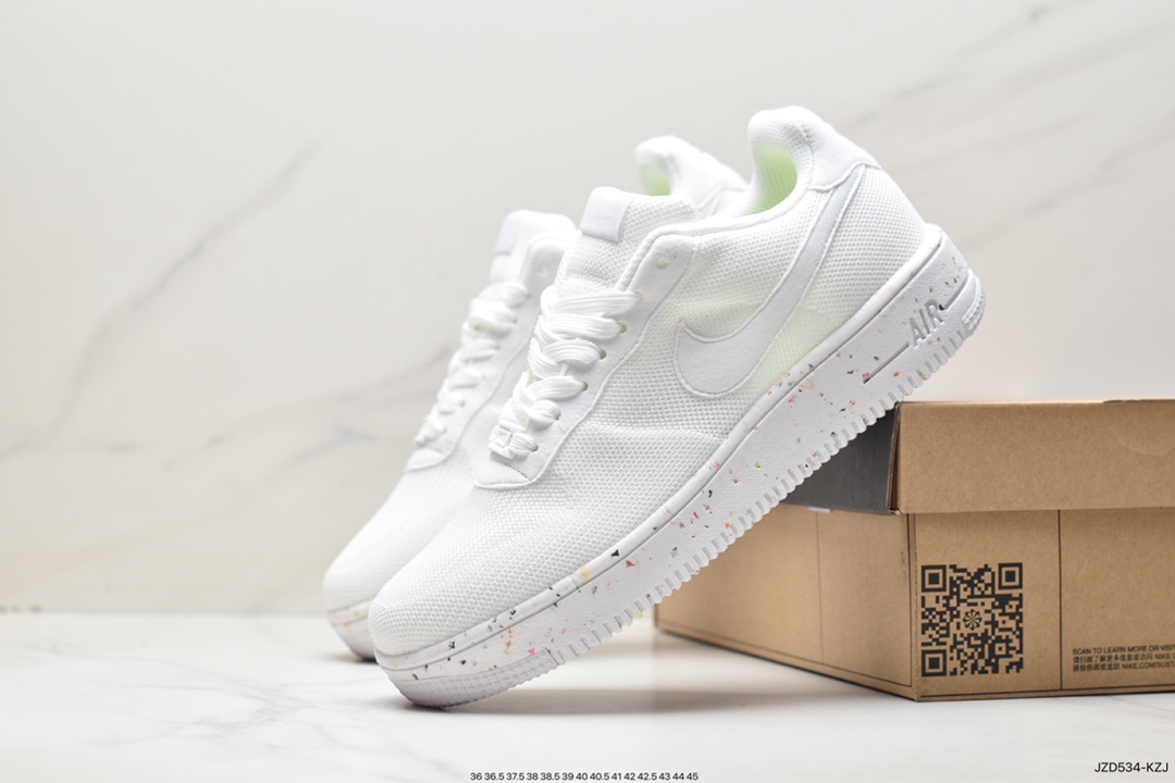 Nike Air Force 1 Crater ”Barely Volt White” Air Force Crater Series Low-top Running Shoes ”Environmentally Friendly Gray Fluorescent Green and Blue Color” CT1986-400