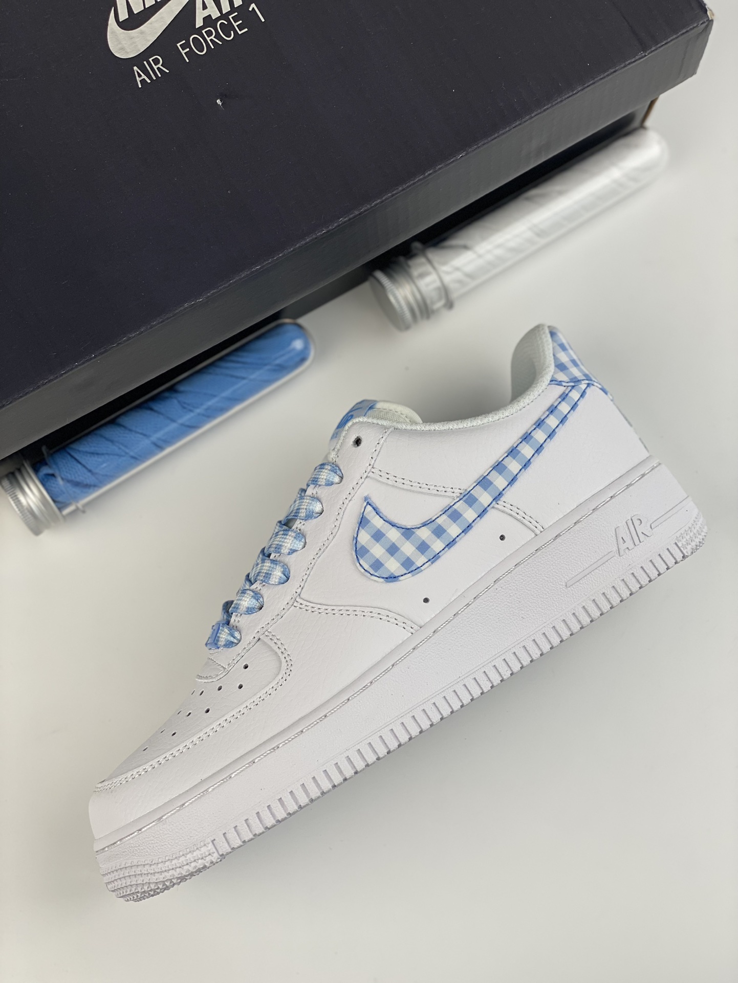 Nike Air Force 1 Low 07 White Blue Plaid DZ2784-100