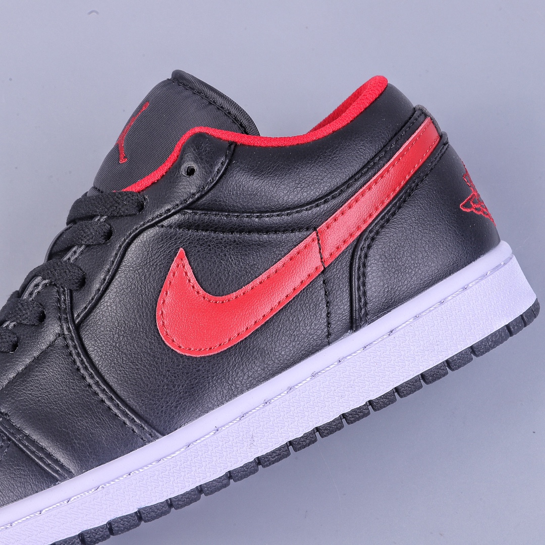 200 K Air Jordan 1 Low ”White Toe” AJ1 乔1小黑红脚趾低帮篮球鞋 553558-063