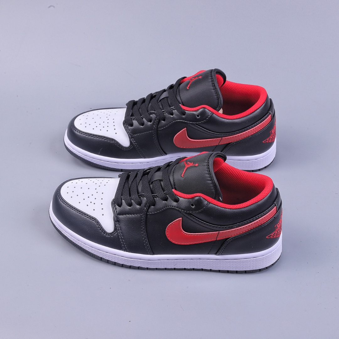 200 K Air Jordan 1 Low ”White Toe” AJ1 乔1小黑红脚趾低帮篮球鞋 553558-063