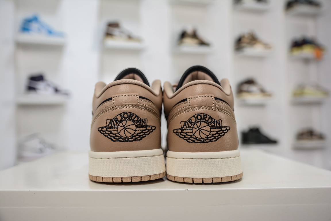 Pure original Air Jordan 1 Low black and brown, the only exclusive top layer leather in the market DC0774-201