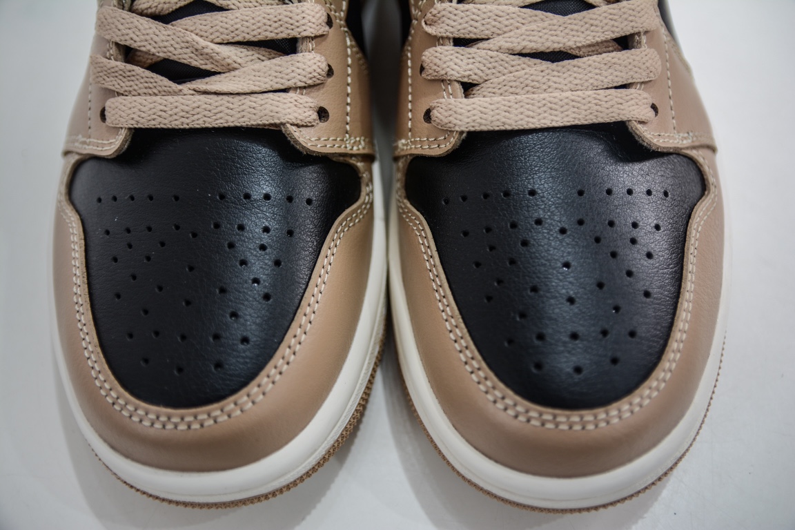 Pure original Air Jordan 1 Low black and brown, the only exclusive top layer leather in the market DC0774-201