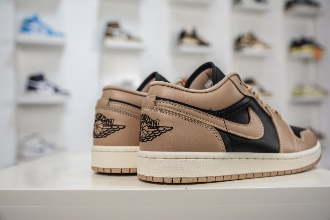 Pure original Air Jordan 1 Low black and brown, the only exclusive top layer leather in the market DC0774-201