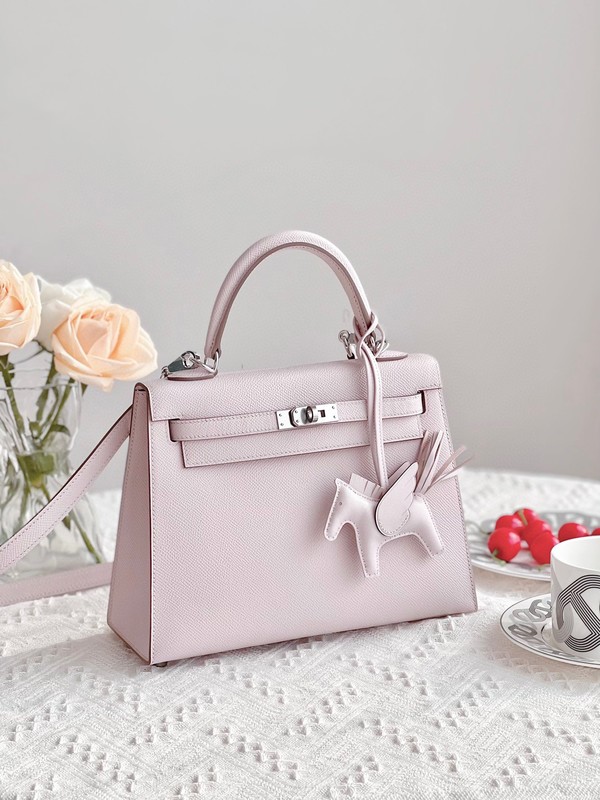 Hermes Kelly Handbags Crossbody & Shoulder Bags Pink Purple Silver Hardware Summer Collection