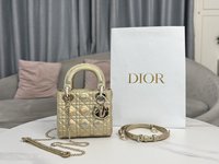 Dior Bags Handbags Gold Rose Embroidery Sheepskin Lady Chains
