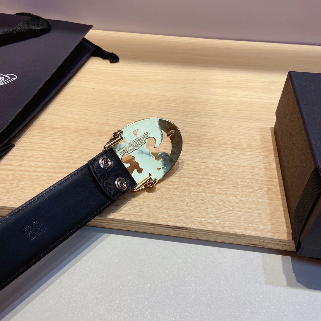 克罗心头层树膏皮带可拆卸款精品五金带