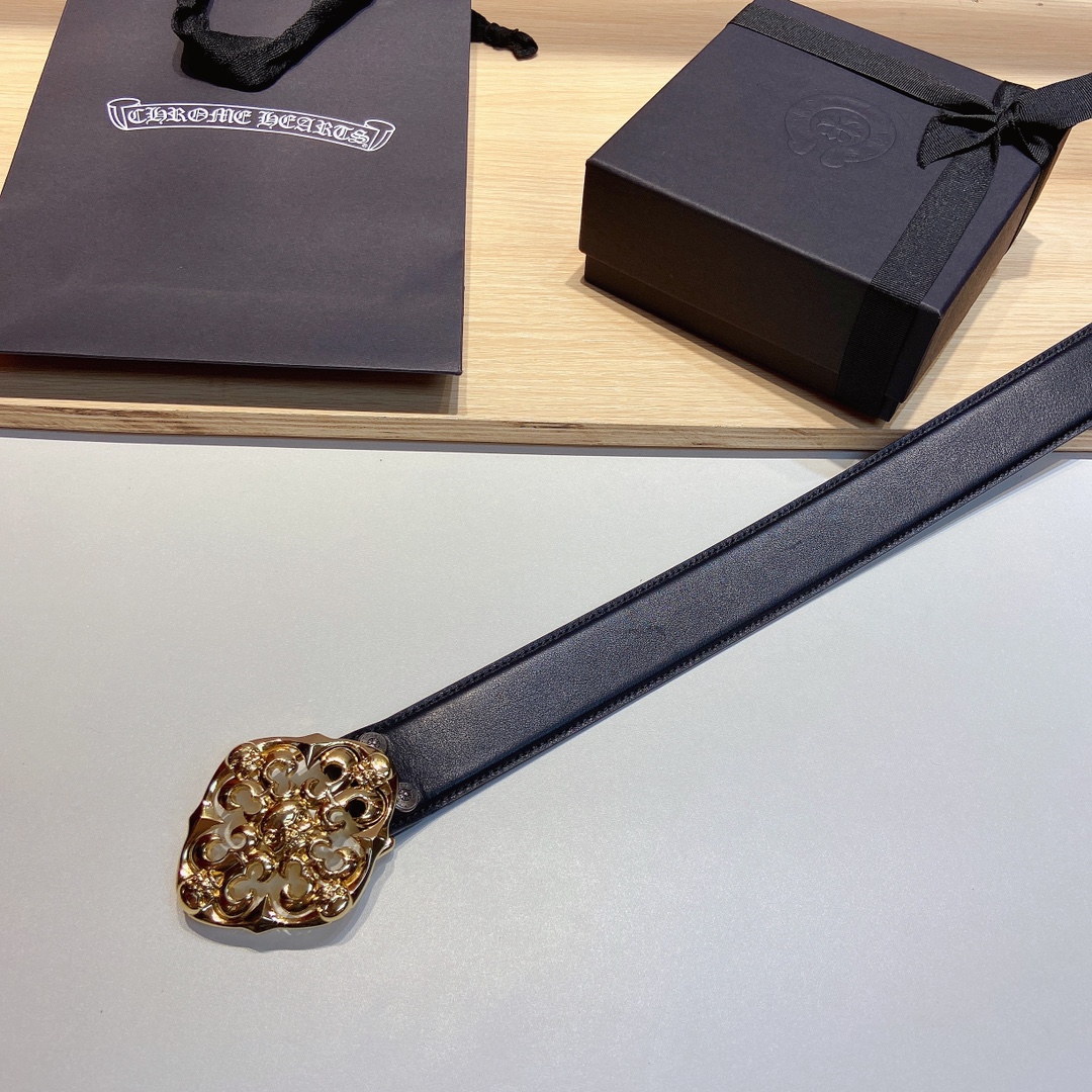 克罗心头层树膏皮带可拆卸款精品五金带