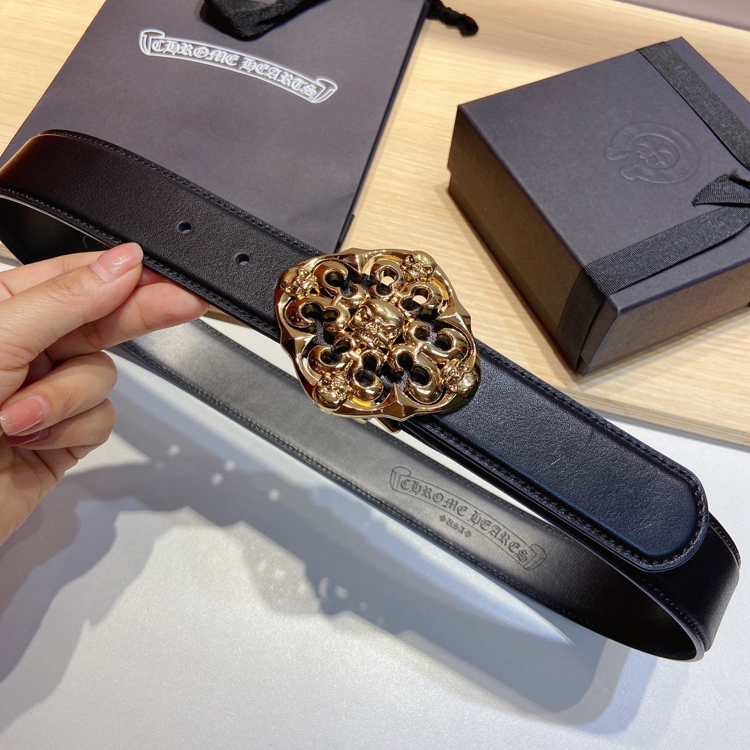 克罗心头层树膏皮带可拆卸款精品五金带