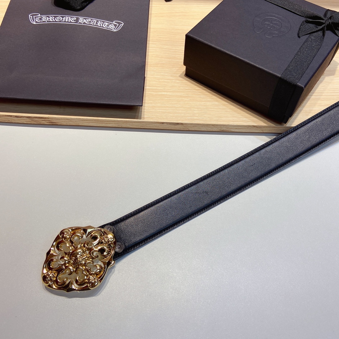 克罗心头层树膏皮带可拆卸款精品五金带