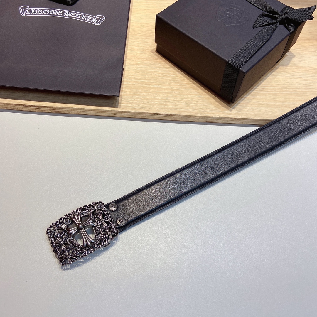 克罗心头层树膏皮带可拆卸款精品五金带