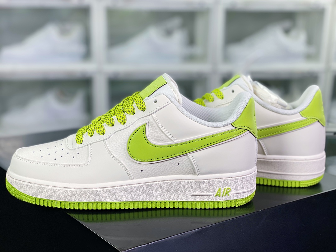 240 Air Force 1’07 Low"Beige White/Avocado Green Reflective"空军一号板鞋“皮革米白牛油果绿3M反光叠钩”GL6835-007