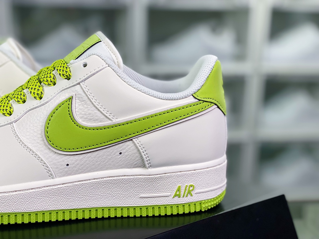 240 Air Force 1’07 Low"Beige White/Avocado Green Reflective"空军一号板鞋“皮革米白牛油果绿3M反光叠钩”GL6835-007