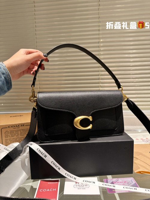 Coach Tabby Shoulder Bag 26 in Black Pebble Leather with Gift Box 1 Coach Tabby Shoulder Bag 26 in Black Pebble Leather with Gift Box