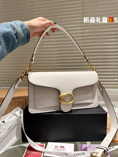 Coach Tabby Shoulder Bag 26 In Ivory Leather With Gift Box and Two Straps 1 Coach Tabby Shoulder Bag 26 In Ivory Leather With Gift Box and Two Straps