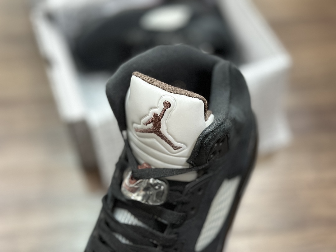 350 Air Jordan 5 乔5工艺黑 aj5黑红麂皮  FD1330-001