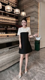 Chanel Clothing Dresses Black White Splicing Spring/Summer Collection Fashion